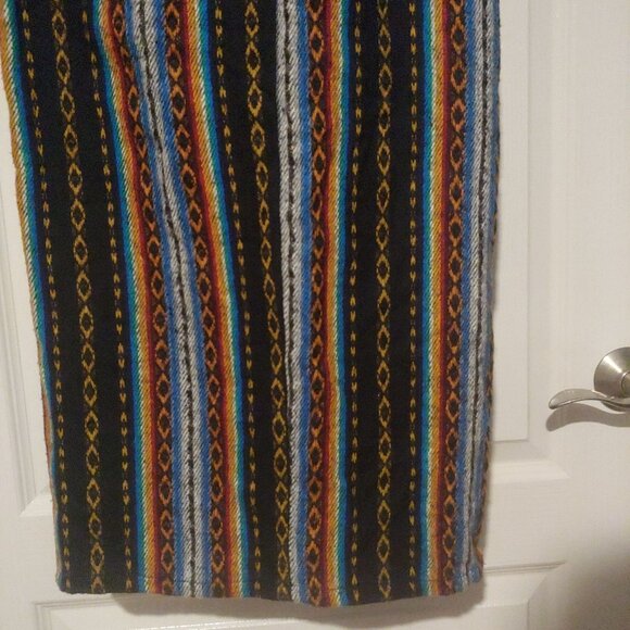 Guess By Georges Marciano Soft Colorful Ethnic Midi Wrap Skirt Fringe 27 - Picture 9 of 11